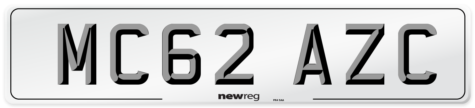 MC62 AZC Number Plate from New Reg